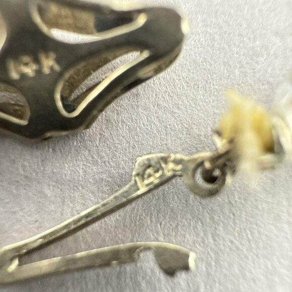 Antique Art Deco 14k White Gold Rock Quartz Crystal Necklace Faceted Small 13.5" - Picture 7 of 14